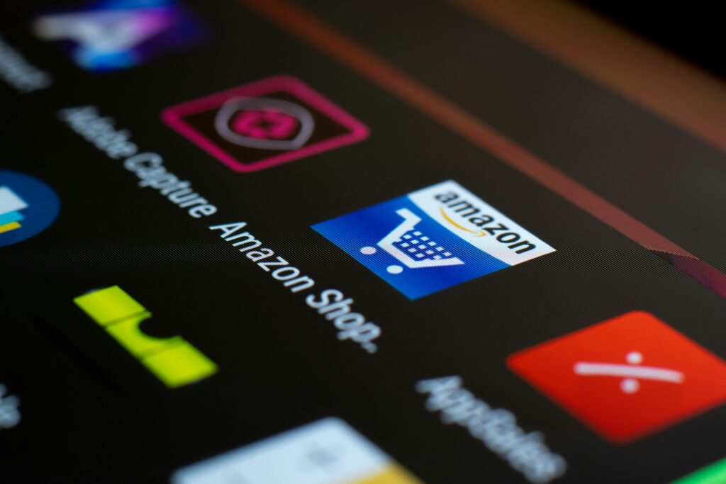 Close up of smartphone screen with icons