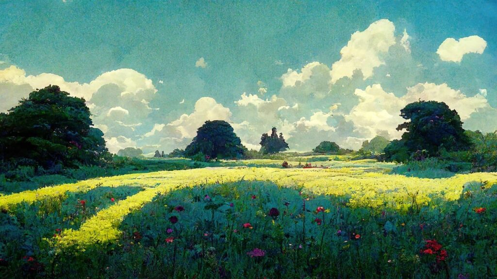 studio ghibli, style, 16 9, meadow, grass, anime, wallpaper, landscape, nature, studio ghibli, studio ghibli, studio ghibli, studio ghibli, studio ghibli, anime, anime