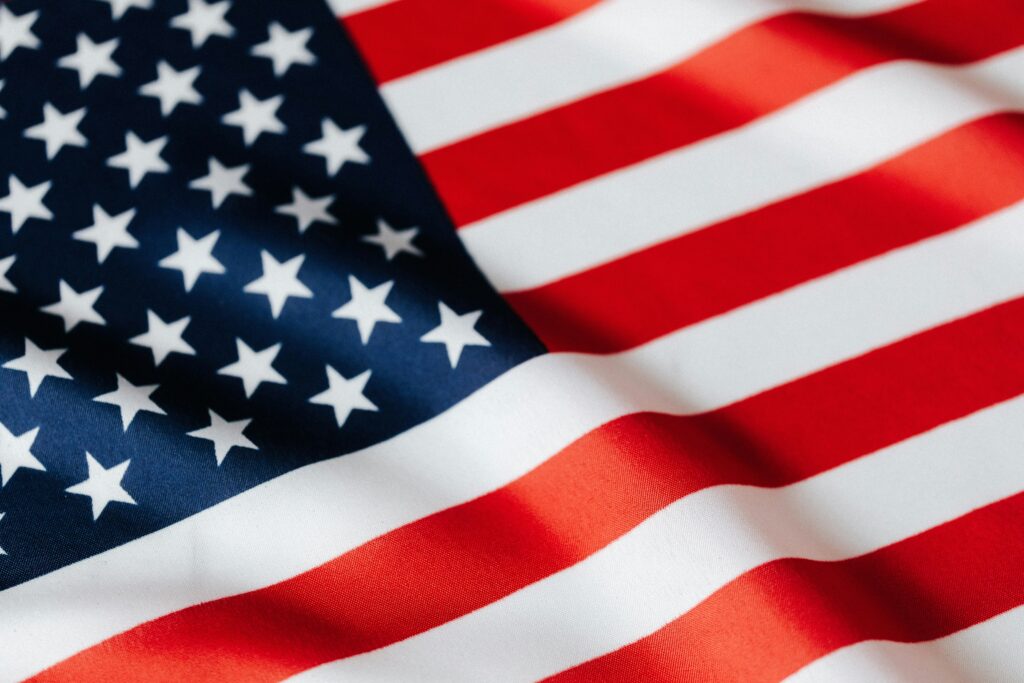Waving flag of united states of america