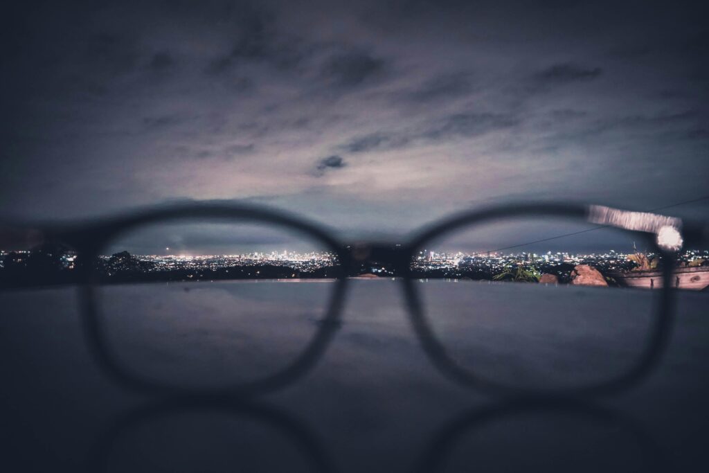 Aerial photo of city with lights during night time