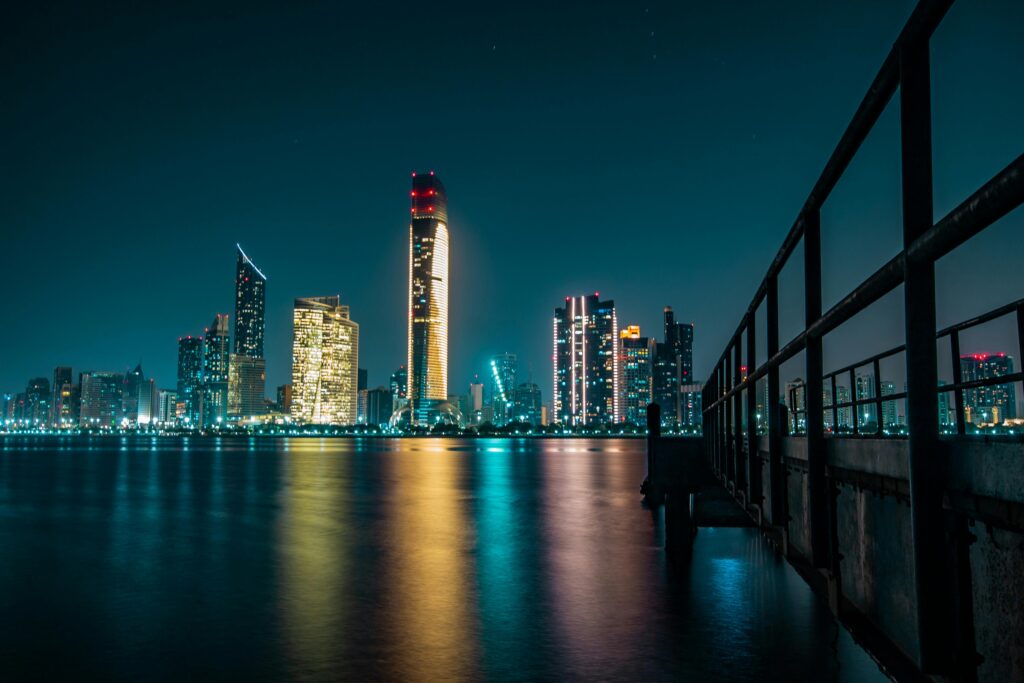 Photo of cityscape at night